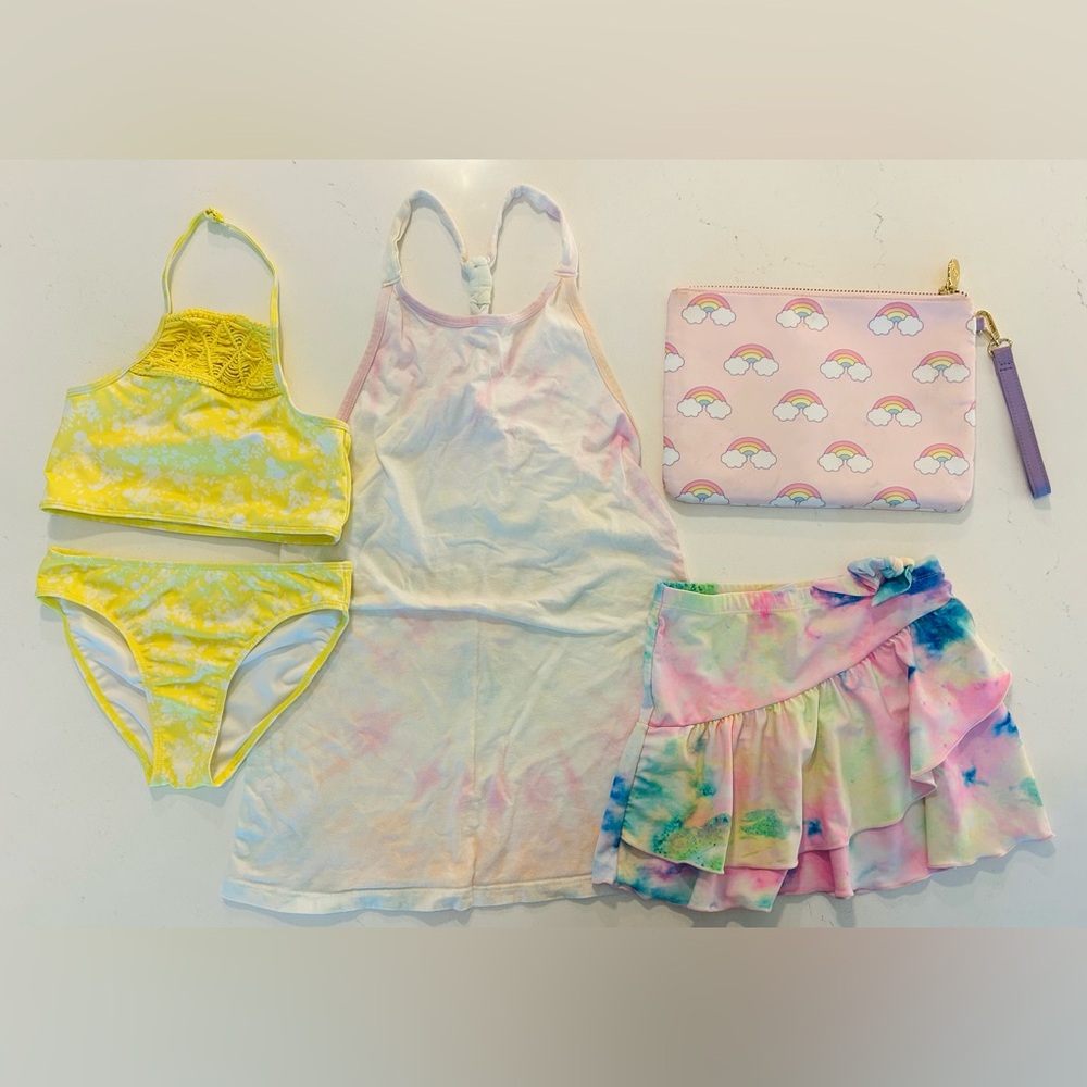Girls Swim Cover Up Dress and Swim Set